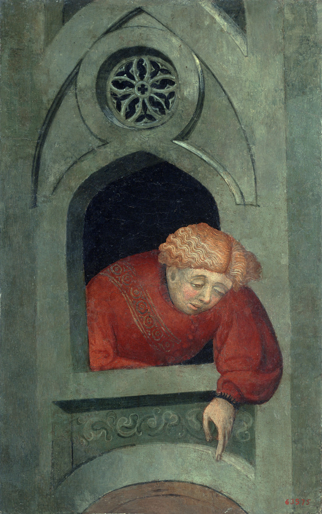 Lluís Borrassà, "Miracle de sant Andreu i l’incendi sufocat" (fragment), cap a 1400-1415. Adquisició 1956. Museu Nacional d’Art de Catalunya