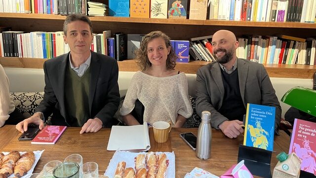 Presentació de la sèrie «Deu Manaments». D'esquerra a dreta: Ignasi Moreta, Anna Punsoda i Jordi Graupera.